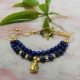 Lapis Lazuli 6mm round Gold Chain Bracelet Lapis Lazuli 6mm round Gold Chain Bracelet