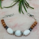 White Agate & White Sandal Wood Bracelet White Agate & White Sandal Wood Bracelet