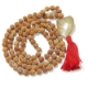 5 Face Rudraksha Mala with gemstone pendant Rudraksha Mala with Golden Rutile Pendant