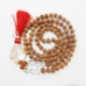 5 Face Rudraksha Mala with gemstone pendant Rudraksha Mala with Crystal Quartz Pendant