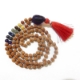 5 Face Rudraksha Mala with gemstone pendant Rudraksha Mala with Amethyst Dark Pendant