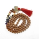5 Face Rudraksha Mala with gemstone pendant Rudraksha Mala with Grey Moonstone Pendant