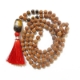 5 Face Rudraksha Mala with gemstone pendant Rudraksha Mala with Tiger Eye Pendant