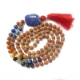 5 Face Rudraksha Mala with gemstone pendant Rudraksha Mala with Lapis Lazuli Pendant