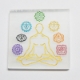 Selenite recharging plate Selenite Plate with 7 Chakra Mantra